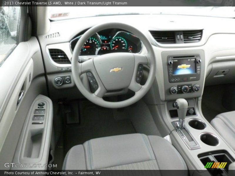 White / Dark Titanium/Light Titanium 2013 Chevrolet Traverse LS AWD