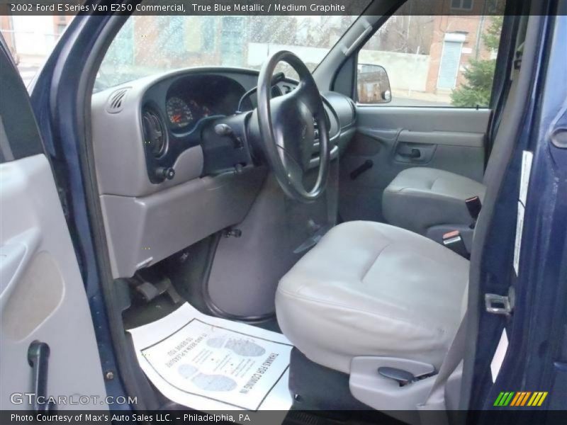 True Blue Metallic / Medium Graphite 2002 Ford E Series Van E250 Commercial