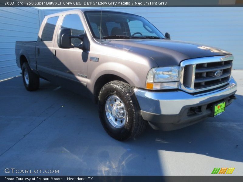 Dark Shadow Grey Metallic / Medium Flint Grey 2003 Ford F250 Super Duty XLT Crew Cab