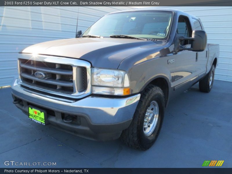 Dark Shadow Grey Metallic / Medium Flint Grey 2003 Ford F250 Super Duty XLT Crew Cab