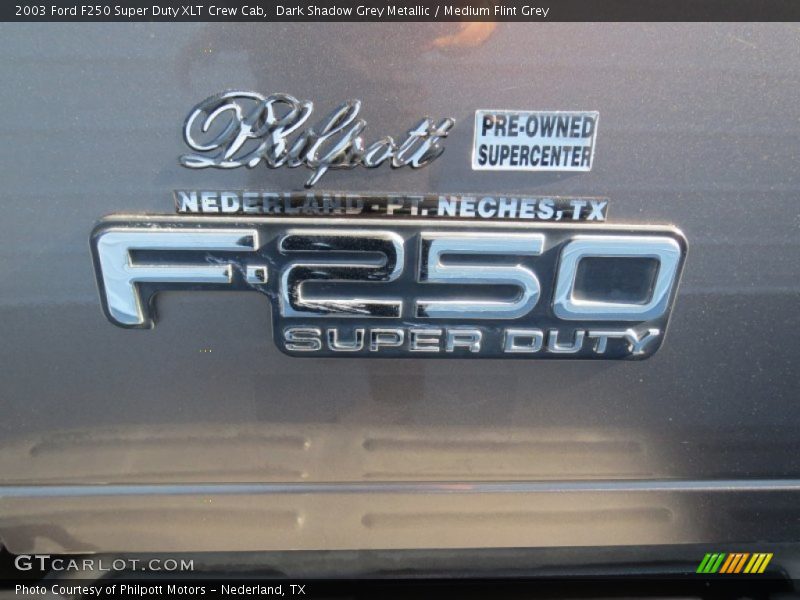 Dark Shadow Grey Metallic / Medium Flint Grey 2003 Ford F250 Super Duty XLT Crew Cab