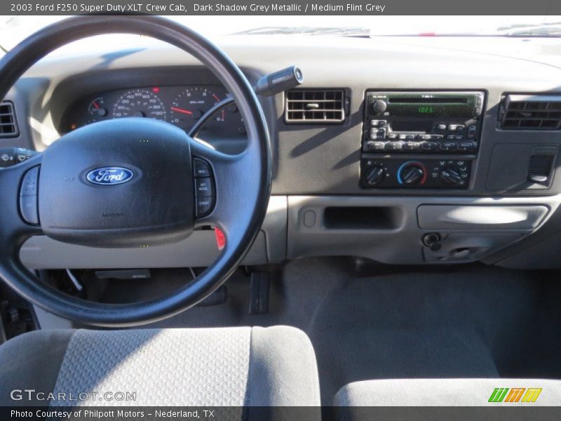 Dark Shadow Grey Metallic / Medium Flint Grey 2003 Ford F250 Super Duty XLT Crew Cab