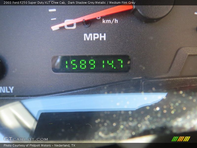 Dark Shadow Grey Metallic / Medium Flint Grey 2003 Ford F250 Super Duty XLT Crew Cab