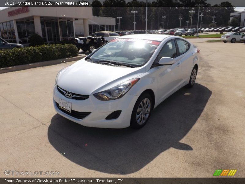 Pearl White / Beige 2011 Hyundai Elantra GLS