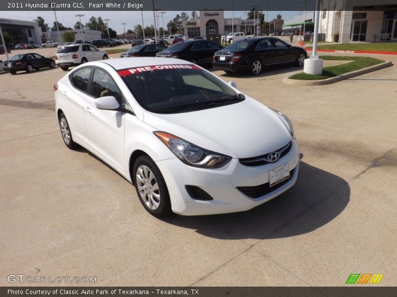 Pearl White / Beige 2011 Hyundai Elantra GLS