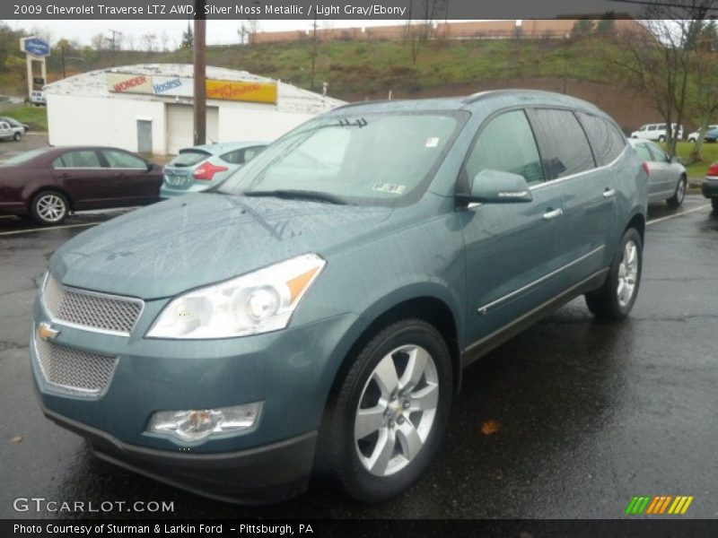 Silver Moss Metallic / Light Gray/Ebony 2009 Chevrolet Traverse LTZ AWD