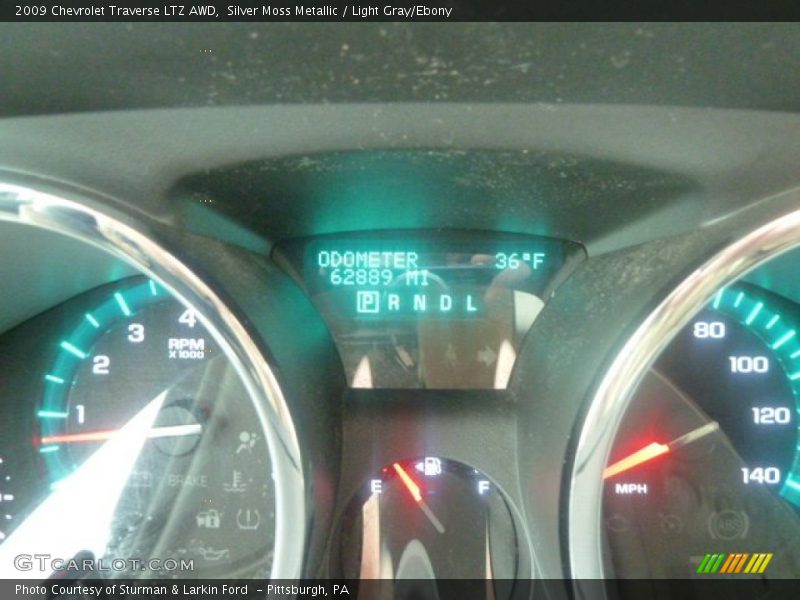 Silver Moss Metallic / Light Gray/Ebony 2009 Chevrolet Traverse LTZ AWD