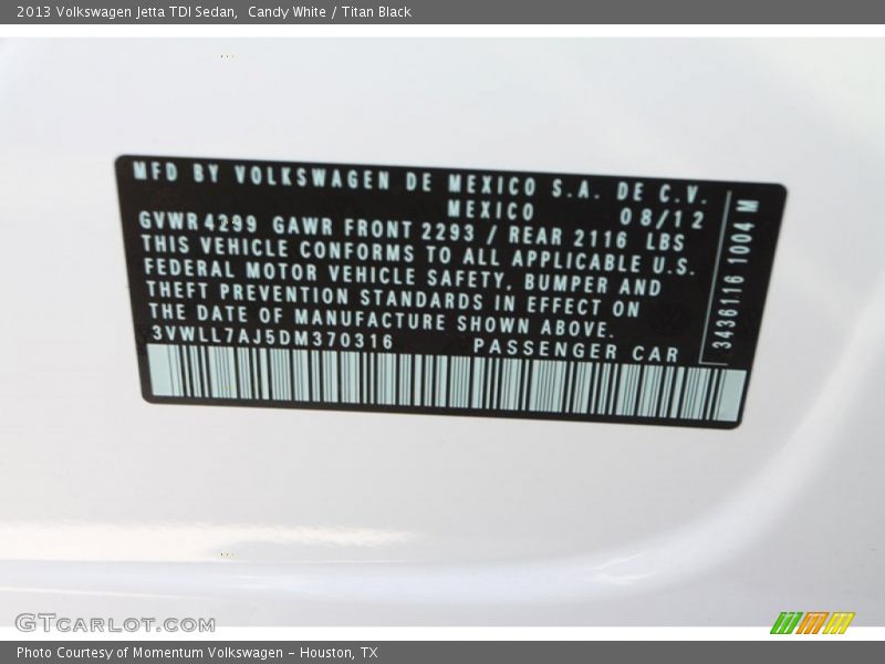 Candy White / Titan Black 2013 Volkswagen Jetta TDI Sedan