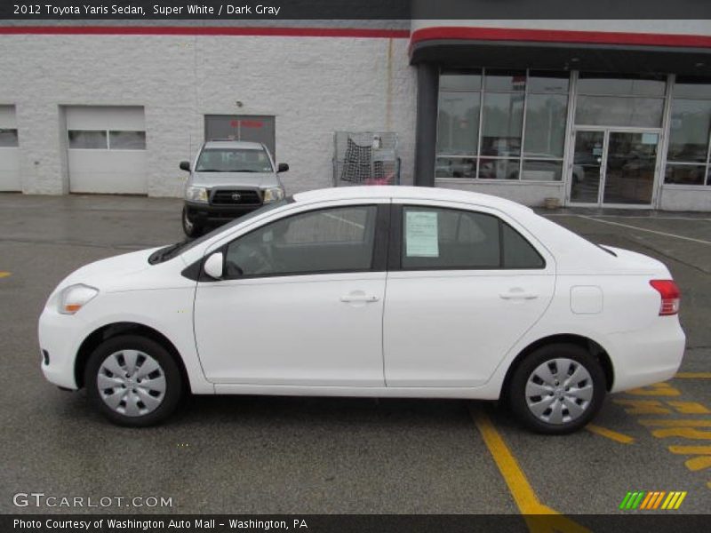 Super White / Dark Gray 2012 Toyota Yaris Sedan