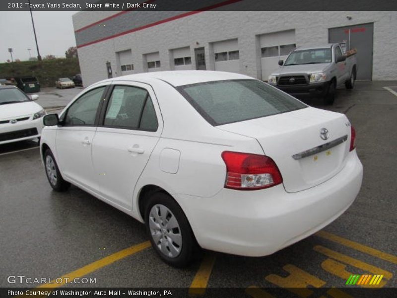 Super White / Dark Gray 2012 Toyota Yaris Sedan