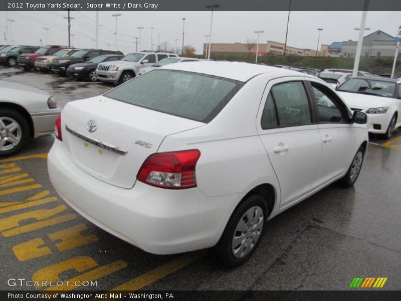 Super White / Dark Gray 2012 Toyota Yaris Sedan