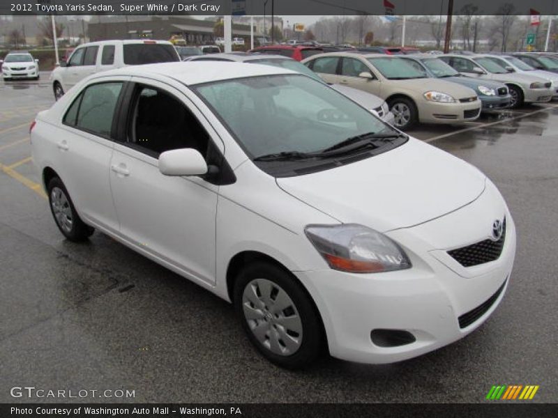 Super White / Dark Gray 2012 Toyota Yaris Sedan
