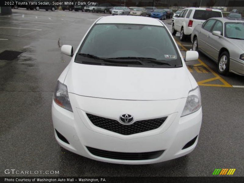 Super White / Dark Gray 2012 Toyota Yaris Sedan