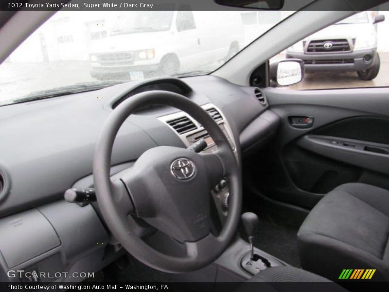 Super White / Dark Gray 2012 Toyota Yaris Sedan
