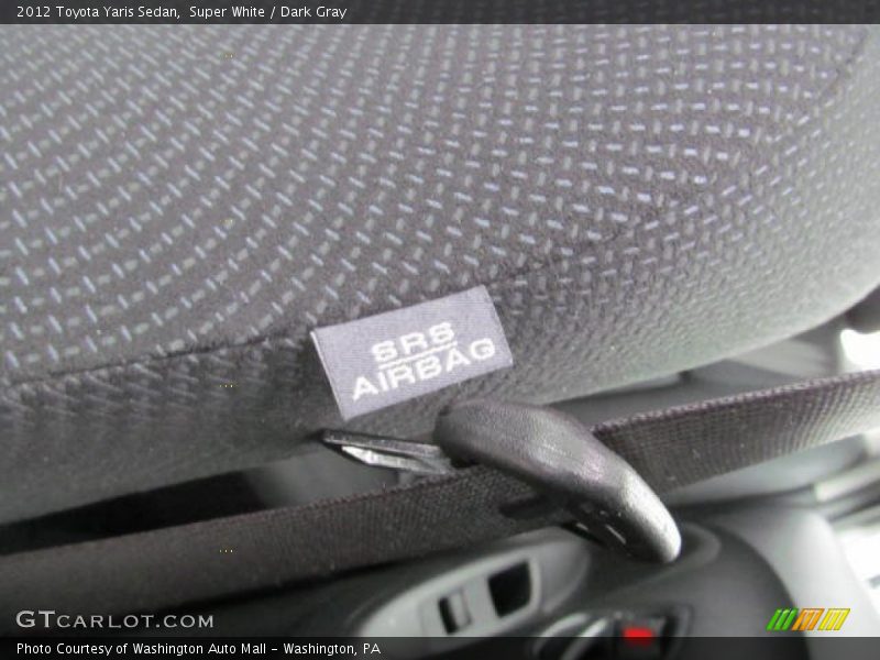 Super White / Dark Gray 2012 Toyota Yaris Sedan