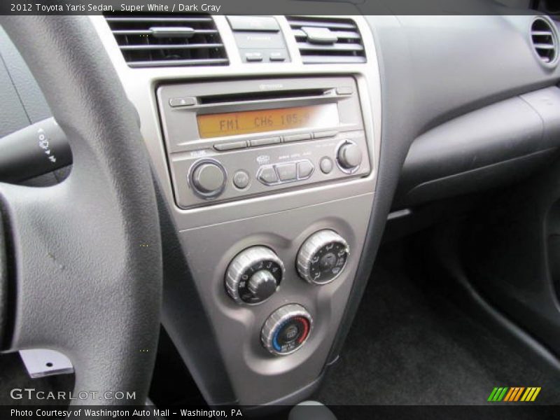 Super White / Dark Gray 2012 Toyota Yaris Sedan