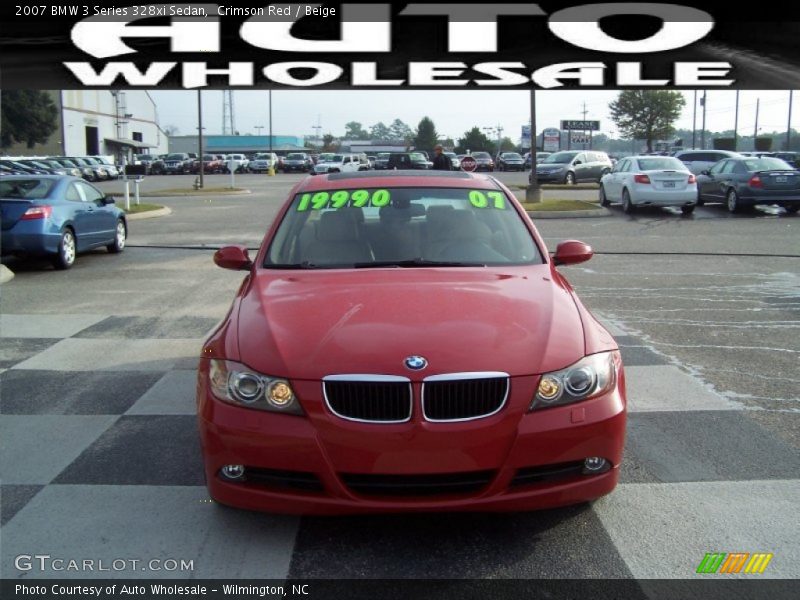 Crimson Red / Beige 2007 BMW 3 Series 328xi Sedan