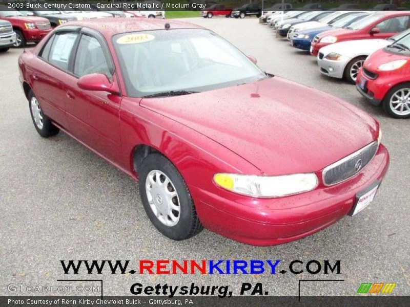 Cardinal Red Metallic / Medium Gray 2003 Buick Century Custom
