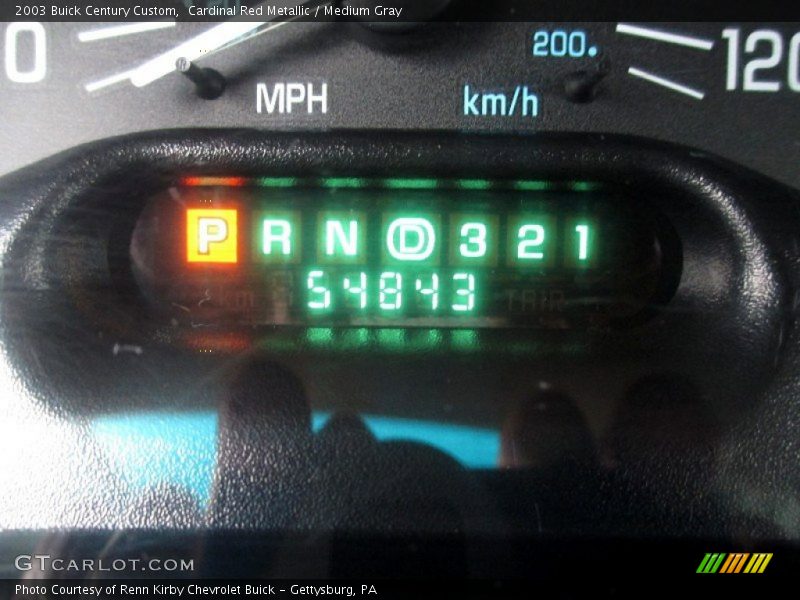 Cardinal Red Metallic / Medium Gray 2003 Buick Century Custom