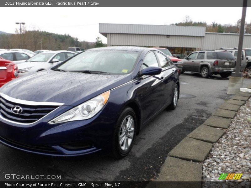 Pacific Blue Pearl / Gray 2012 Hyundai Sonata GLS