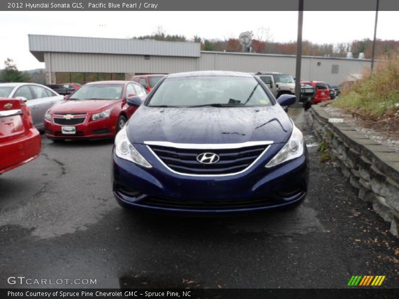 Pacific Blue Pearl / Gray 2012 Hyundai Sonata GLS