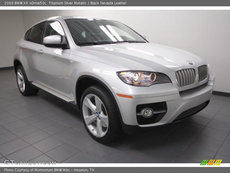Titanium Silver Metallic / Black Nevada Leather 2009 BMW X6 xDrive50i