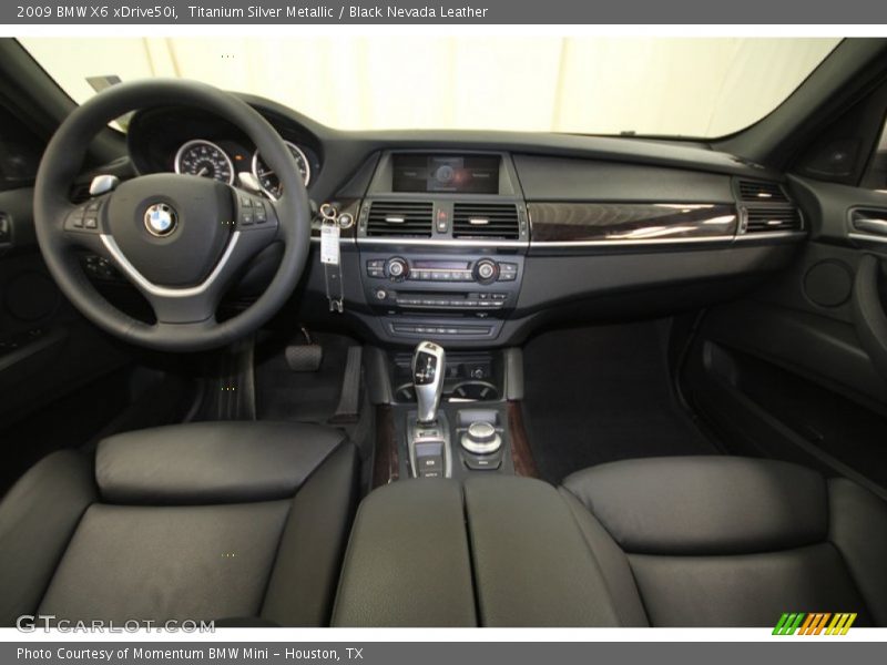 Titanium Silver Metallic / Black Nevada Leather 2009 BMW X6 xDrive50i