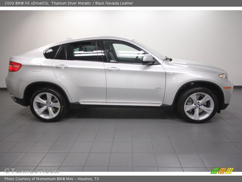 Titanium Silver Metallic / Black Nevada Leather 2009 BMW X6 xDrive50i