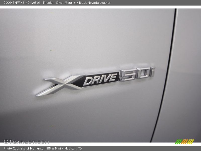 Titanium Silver Metallic / Black Nevada Leather 2009 BMW X6 xDrive50i