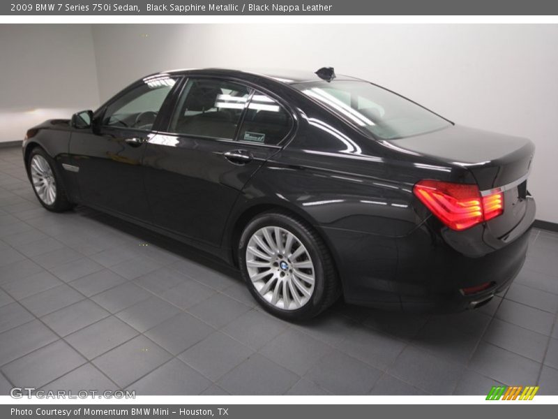 Black Sapphire Metallic / Black Nappa Leather 2009 BMW 7 Series 750i Sedan