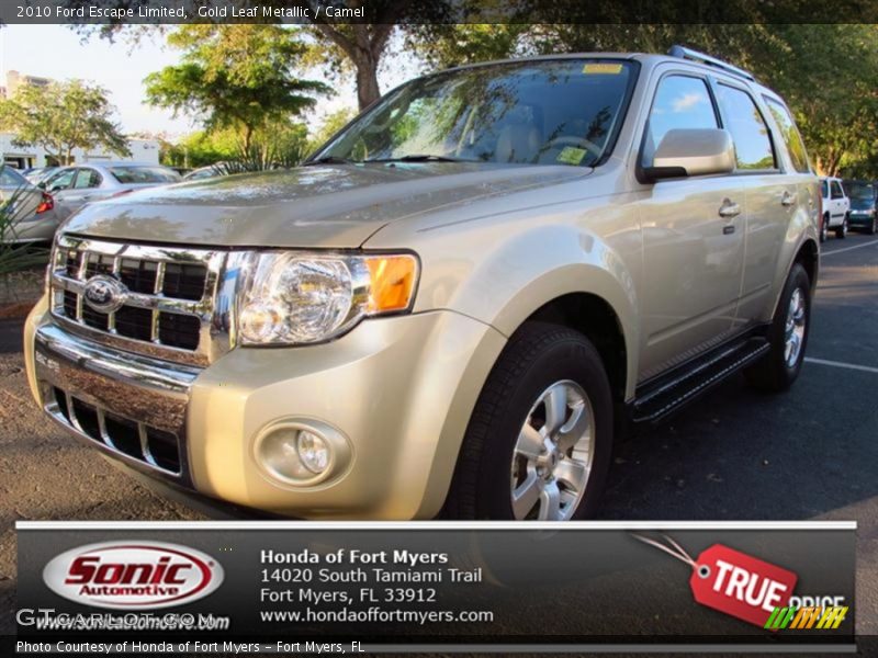 Gold Leaf Metallic / Camel 2010 Ford Escape Limited