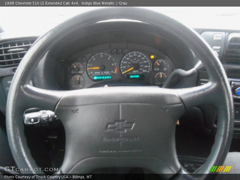 Indigo Blue Metallic / Gray 1998 Chevrolet S10 LS Extended Cab 4x4