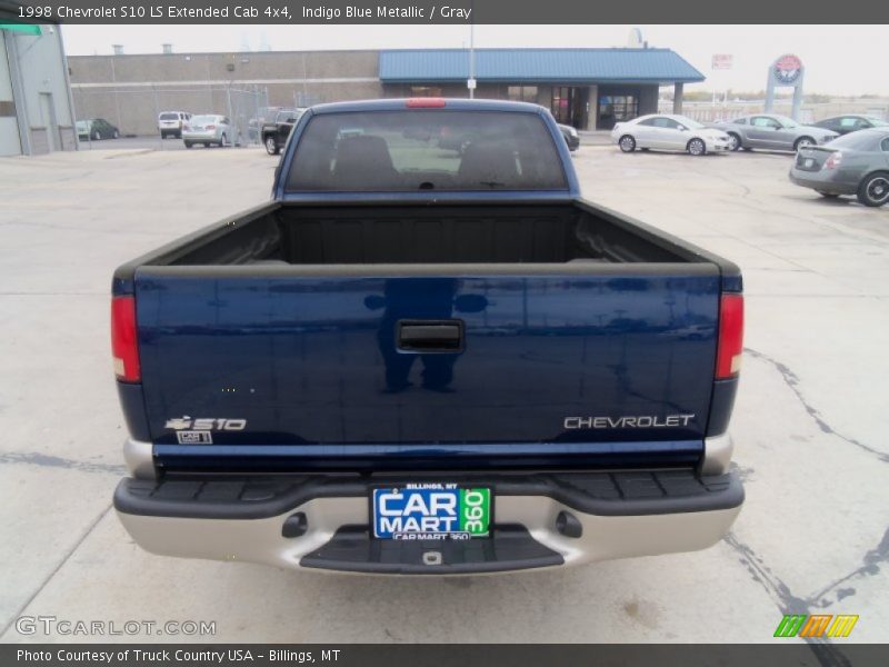 Indigo Blue Metallic / Gray 1998 Chevrolet S10 LS Extended Cab 4x4