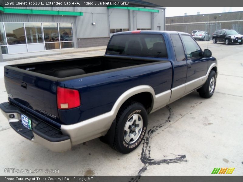 Indigo Blue Metallic / Gray 1998 Chevrolet S10 LS Extended Cab 4x4