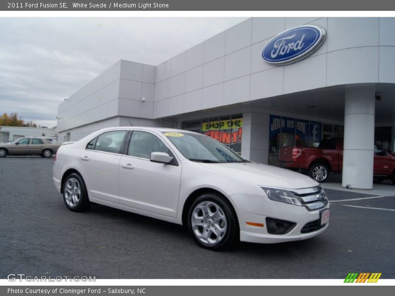 White Suede / Medium Light Stone 2011 Ford Fusion SE