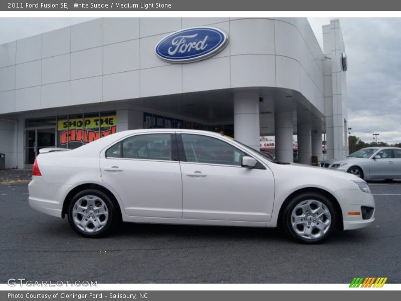 White Suede / Medium Light Stone 2011 Ford Fusion SE