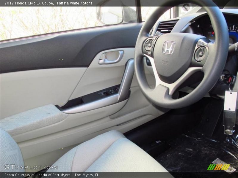 Taffeta White / Stone 2012 Honda Civic LX Coupe