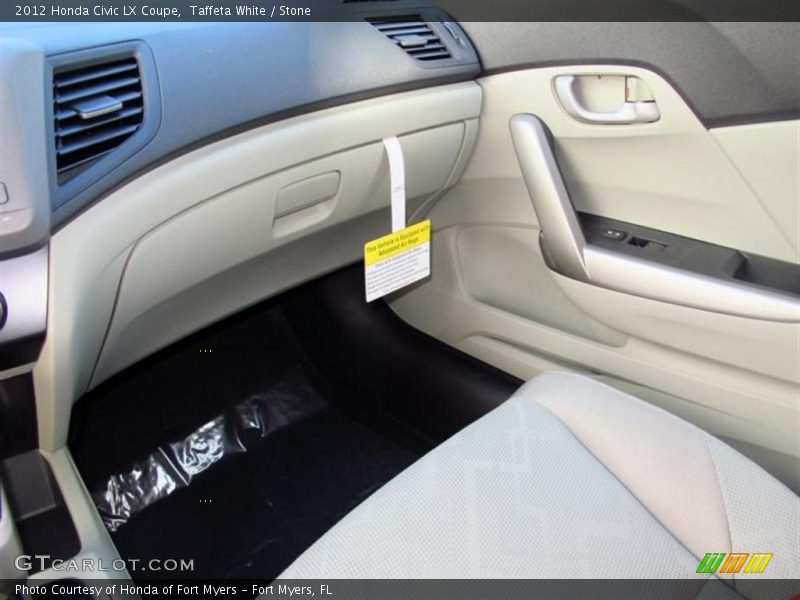 Taffeta White / Stone 2012 Honda Civic LX Coupe