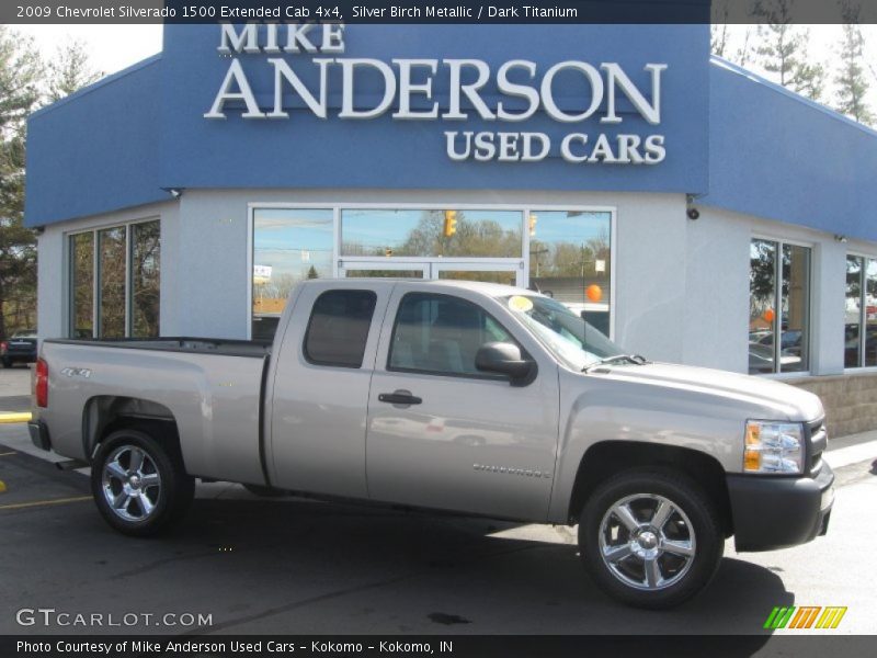 Silver Birch Metallic / Dark Titanium 2009 Chevrolet Silverado 1500 Extended Cab 4x4