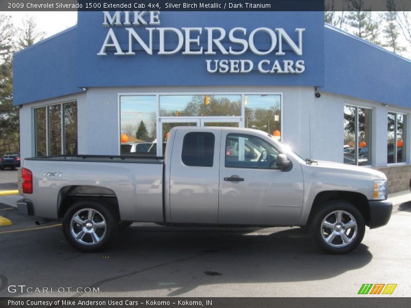 Silver Birch Metallic / Dark Titanium 2009 Chevrolet Silverado 1500 Extended Cab 4x4