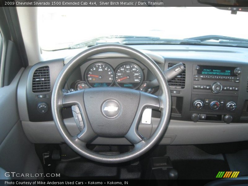 Silver Birch Metallic / Dark Titanium 2009 Chevrolet Silverado 1500 Extended Cab 4x4