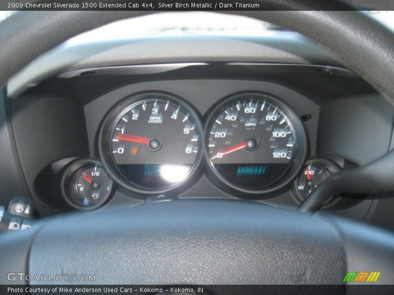 Silver Birch Metallic / Dark Titanium 2009 Chevrolet Silverado 1500 Extended Cab 4x4
