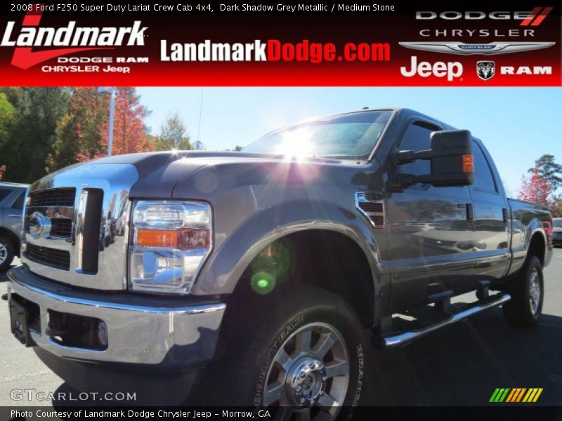 Dark Shadow Grey Metallic / Medium Stone 2008 Ford F250 Super Duty Lariat Crew Cab 4x4