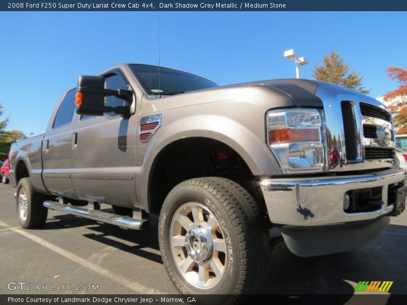 Dark Shadow Grey Metallic / Medium Stone 2008 Ford F250 Super Duty Lariat Crew Cab 4x4