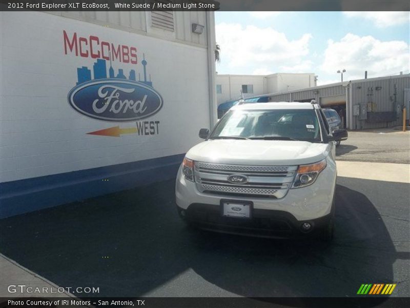 White Suede / Medium Light Stone 2012 Ford Explorer XLT EcoBoost