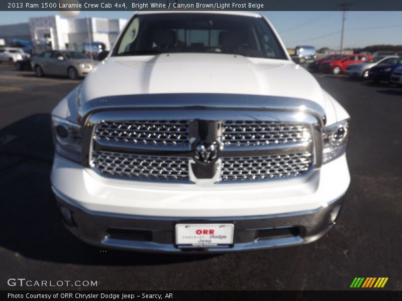 Bright White / Canyon Brown/Light Frost Beige 2013 Ram 1500 Laramie Crew Cab 4x4