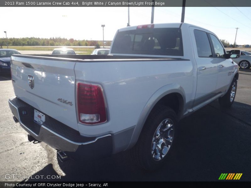 Bright White / Canyon Brown/Light Frost Beige 2013 Ram 1500 Laramie Crew Cab 4x4
