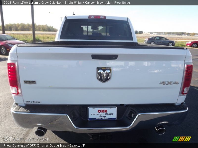 Bright White / Canyon Brown/Light Frost Beige 2013 Ram 1500 Laramie Crew Cab 4x4