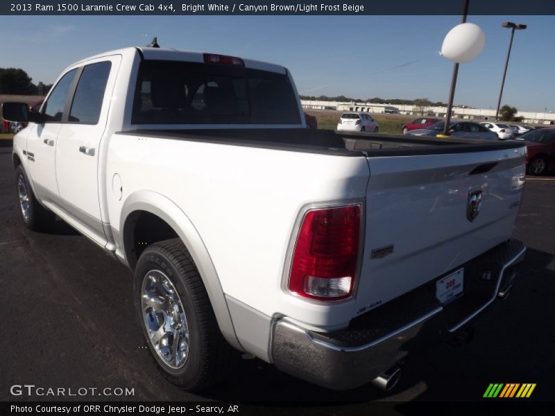 Bright White / Canyon Brown/Light Frost Beige 2013 Ram 1500 Laramie Crew Cab 4x4