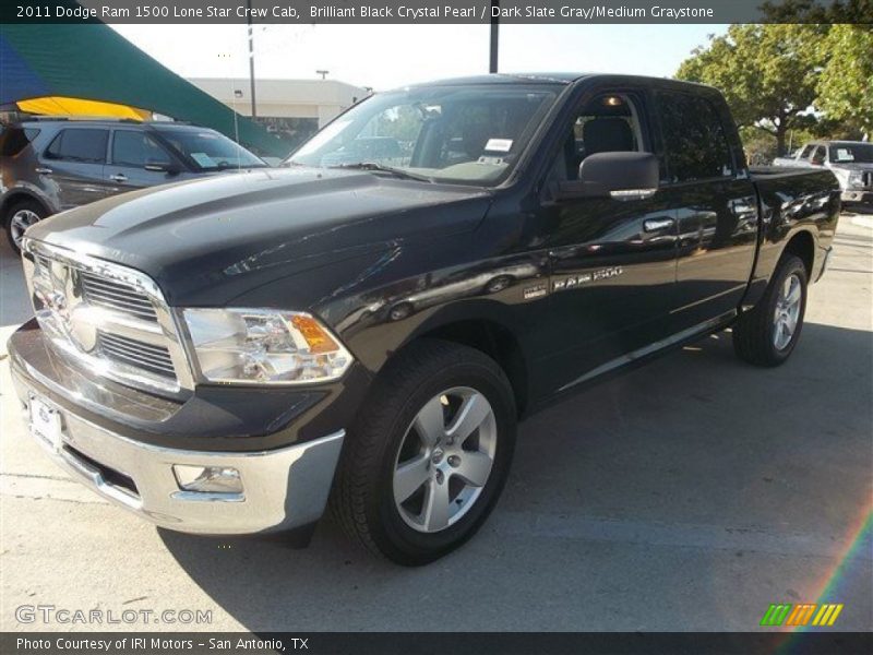 Brilliant Black Crystal Pearl / Dark Slate Gray/Medium Graystone 2011 Dodge Ram 1500 Lone Star Crew Cab